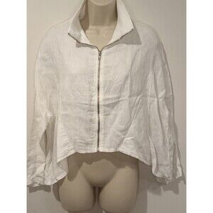 Completo Lino by Arthurio White Linen Zipper Jacket Sz M NWT